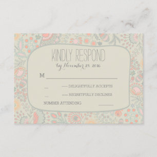 Cute Flowers Wedding RSVP Cards