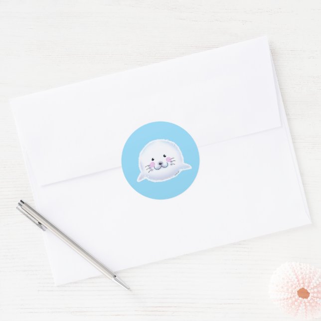 Cute Fluffy Baby Seal Illustration (Envelope)