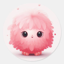 Cute Fluffy Ball Cartoon Stickers