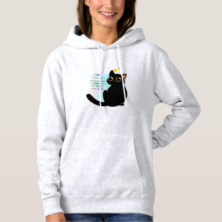 Cute fluffy black cat hoodie