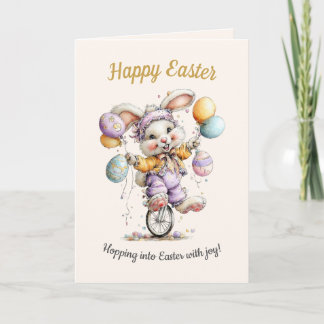 Cute Fluffy Bunny, Funny Happy Easter Card 