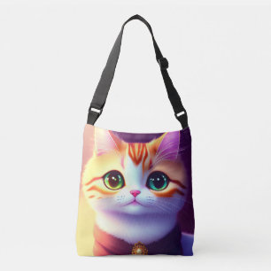 Cute fluffy cat crossbody bag