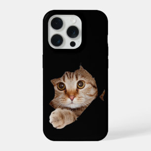 Cute Fluffy Cat Peeking Custom iPhone Case
