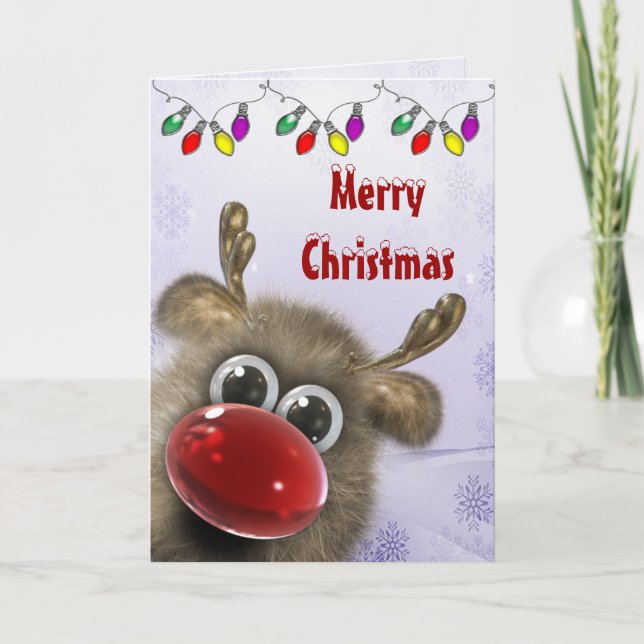 Cute Fluffy Christmas Card (Front)