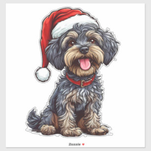 Cute Fluffy Christmas Dog Holiday Pet Lover Decor 