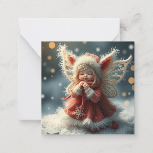 Cute fluffy christmas  Fairy Card (Front)