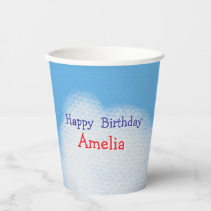 Cute fluffy clouds Birthday Paper Cups