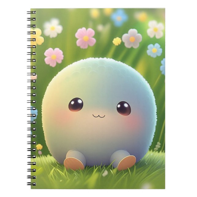 Cute Fluffy Creature Journal - Soft Touch Notebook (Front)