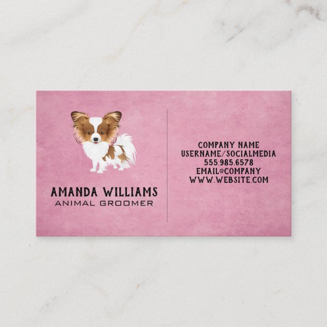 Cute Fluffy Dog Business Card (Front)