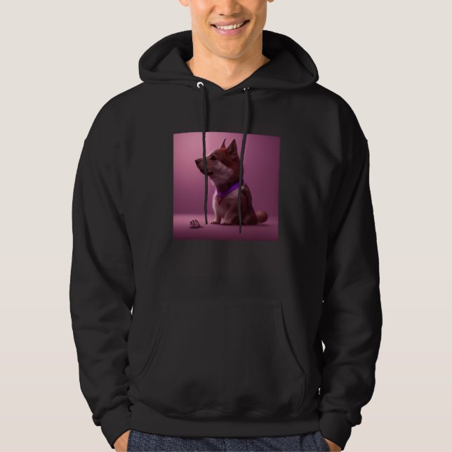 Cute Fluffy Dog Shiba Inu Husky Sheepdog Shepherd  Hoodie (Front)