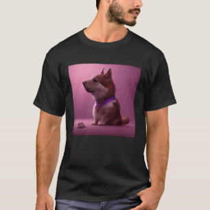 Cute Fluffy Dog Shiba Inu Husky Sheepdog Shepherd  T-Shirt