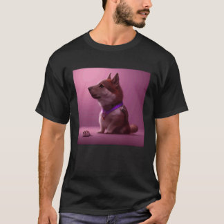 Cute Fluffy Dog Shiba Inu Husky Sheepdog Shepherd  T-Shirt