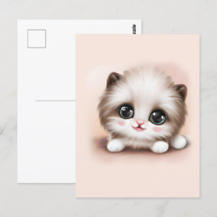 Cute Fluffy Furr Ball Kitten Postcard