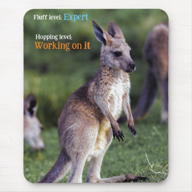 Cute fluffy joey Kangaroo Mouse Pad (Front)