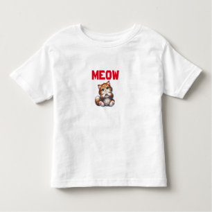 Cute Fluffy Kitten with Heart Gesture Adorable Toddler T-Shirt