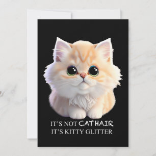 Cute fluffy orange and white kitten cat invitation