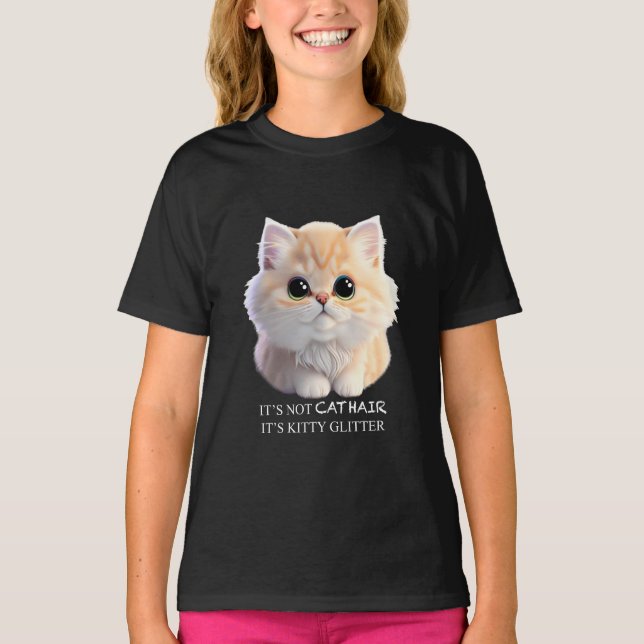 Cute fluffy orange and white kitten cat T-Shirt (Front)