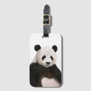 Cute Fluffy Panda Bear Luggage Tag