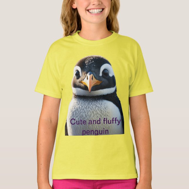 "Cute fluffy penguin " Designed  T-Shirt (Front)