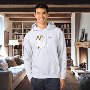 Cute Fluffy Persian Cat Funny Meow Blue Hoodie