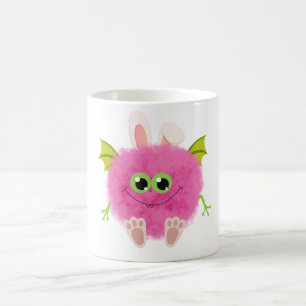 Cute fluffy rabbit monster coffee mug