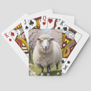 Cute Fluffy Sheep Playing Cards