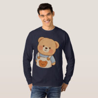 Cute Fluffy Teddy Bear Sticker – Adorable Kawaii