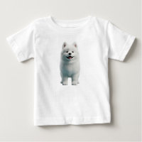 Cute Fluffy White Samoyed Dog 3D Illustration