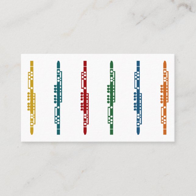 Cute Flute Player Business Cards (Front)