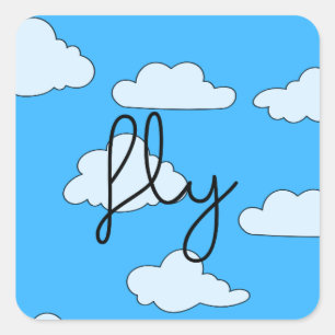 Cute Fly Sky Clouds Sticker