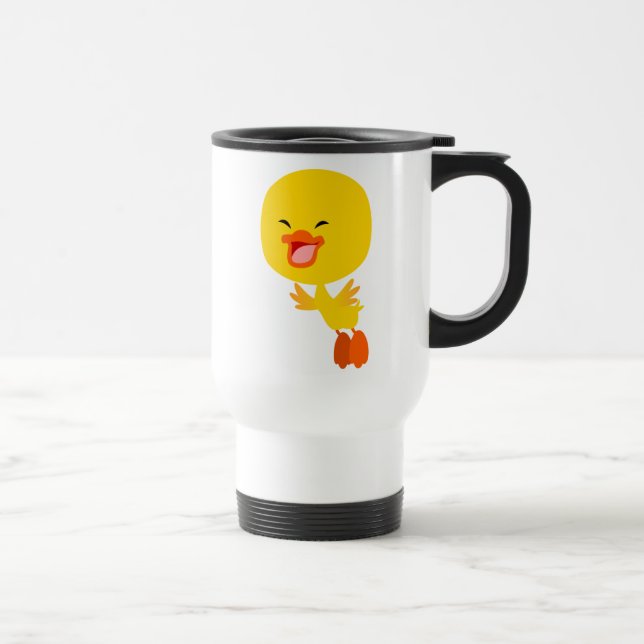 Cute Flying Cartoon Duckling Commuter Mug (Right)