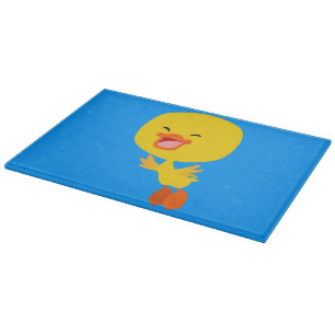 Cute Flying Cartoon Duckling Cutting Board