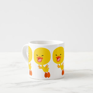 Cute Flying Cartoon Duckling Espresso Mug