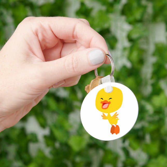 Cute Flying Cartoon Duckling Keychain (Hand)
