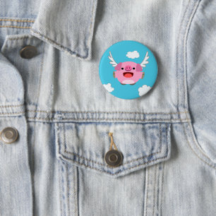 Cute Flying Cartoon Pig 6 Cm Round Badge
