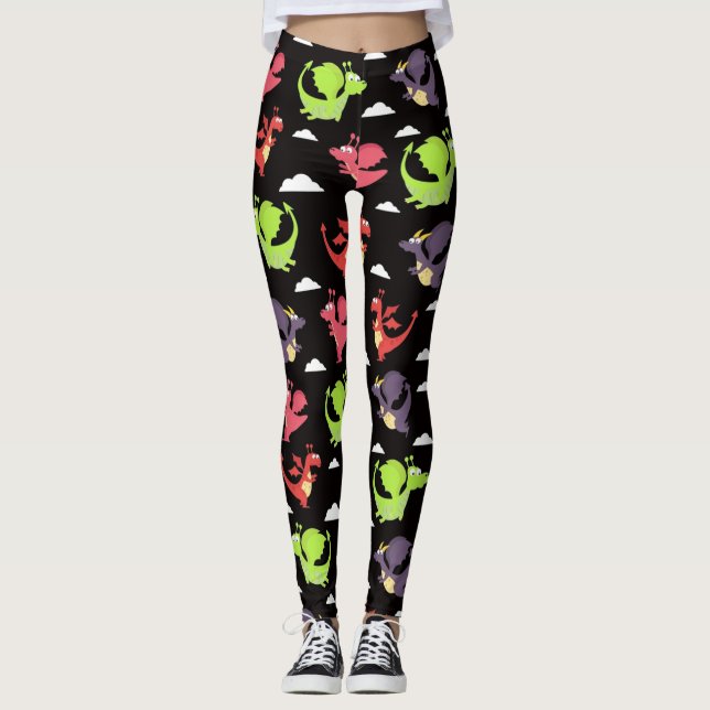 Cute Flying Dragons Leggings (Front)