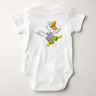 Cute Flying Duck Baby Bodysuit   Funny Animal Char