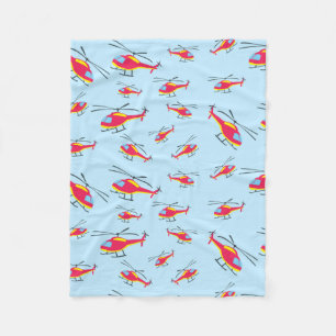 Cute Flying Helicopter Fleece Blanket