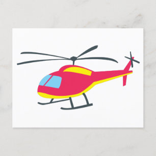 Cute Flying Helicopter Holiday Postcard