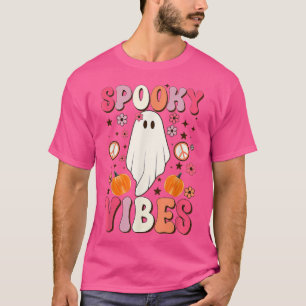 Cute Flying Hippie Halloween Boo Ghost Spooky Vibe T-Shirt