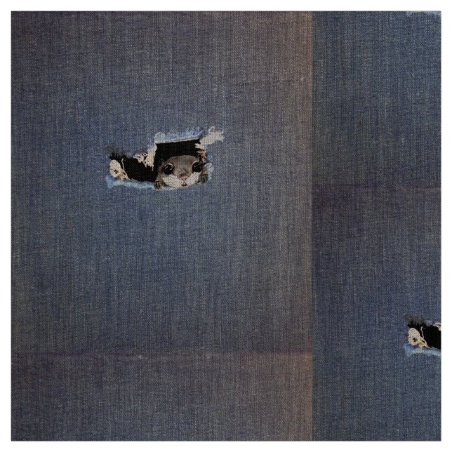 Cute Flying Squirrel Drawing Fabric (Swatch)