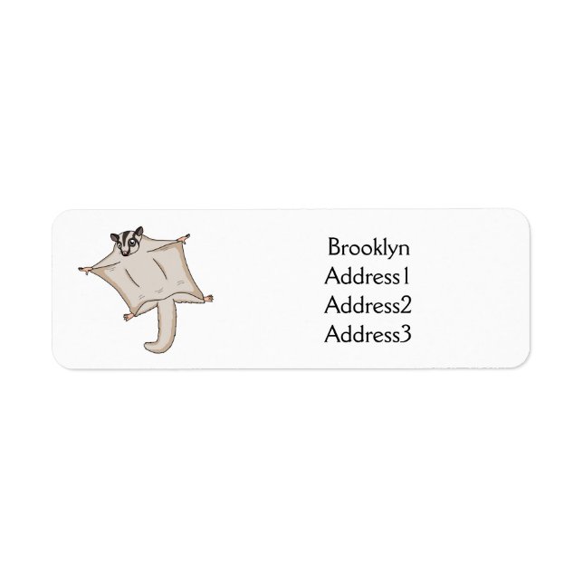 Cute flying sugar glider cartoon illustration  (Front)