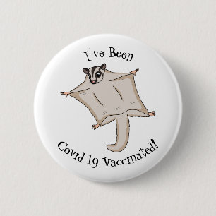 Cute flying sugar glider cartoon illustration 6 cm round badge
