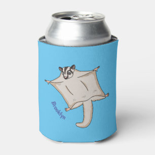 Cute flying sugar glider cartoon illustration can cooler