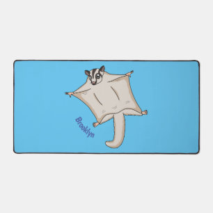 Cute flying sugar glider cartoon illustration  desk mat