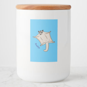 Cute flying sugar glider cartoon illustration food label