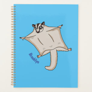 Cute flying sugar glider cartoon illustration planner