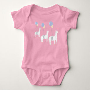 Cute Flying Unicorn With Balloons Baby Girl Bodysuit