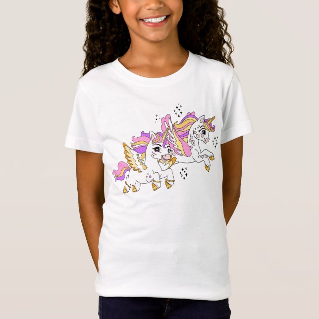 Cute flying unicorns  T-Shirt (Front)