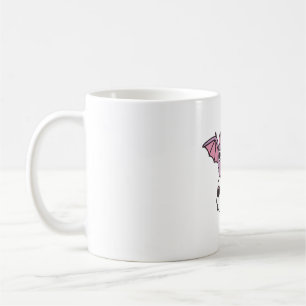Cute Flying Vampire Bat With Skull Coffee Mug